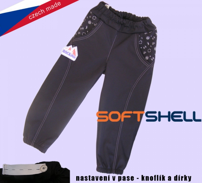 Dětské softshellové kalhoty ROCKINO vel. 104,110,116,122 vzor 8146 - šedé