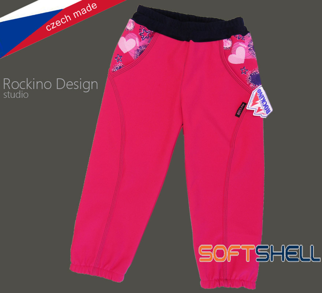 Softshellové kalhoty ROCKINO vel. 92,98,104 vzor 8213 - růžové
