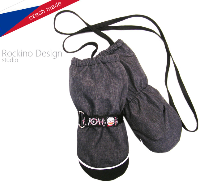 Softshellové rukavice ROCKINO vel. 1,2 vzor 6315 šedočerné žíhané