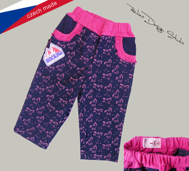 Dětské kalhoty ROCKINO vel. 74,80,86,92 vzor 8138 - růžové