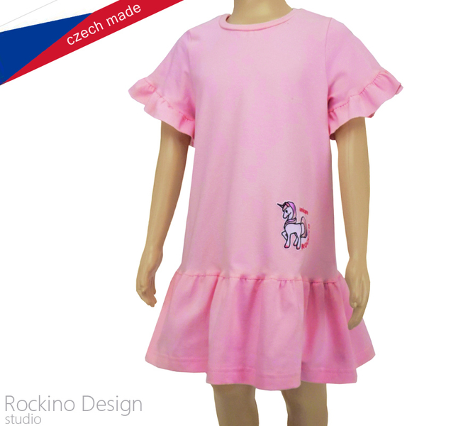 Dívčí letní šaty ROCKINO vel. 116,122,128,134 vzor 8774 - světlerůžové