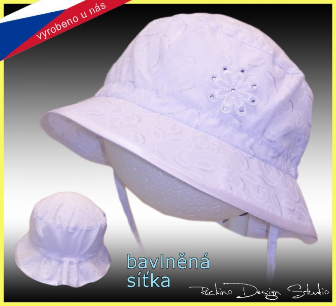 Dívčí klobouk ROCKINO vel. 50,52,54 vzor 3753 - bílý