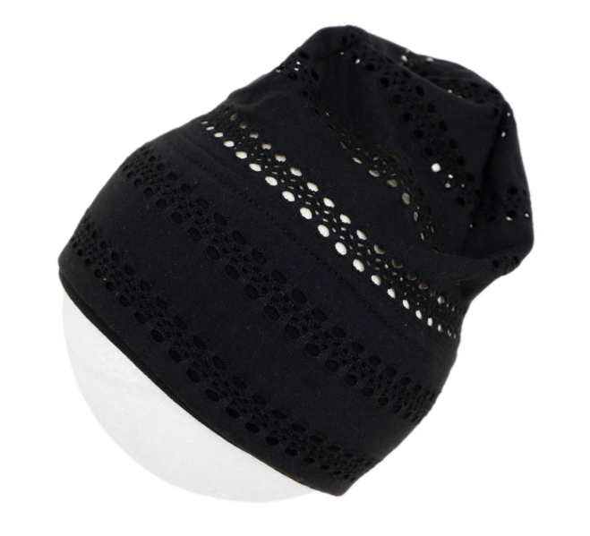 Dívčí/dámská čepice vel. 48,50,52,54,56 vzor 3500 - černá
