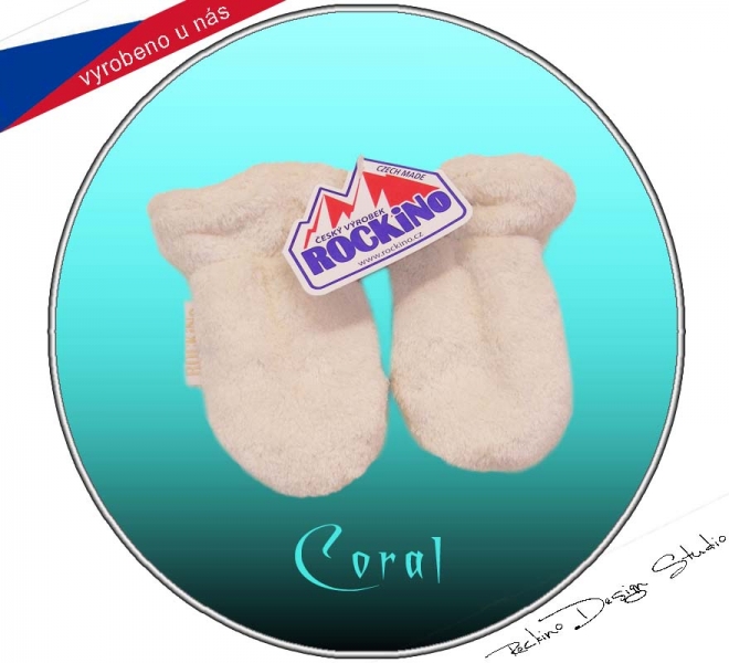 Dětské rukavičky (0-10 měsíců) ROCKINO materiál Coral vel.0 smetanové
