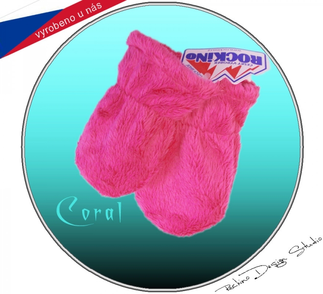 Dětské rukavičky (0-10 měsíců) ROCKINO materiál Coral vel.0 růžové