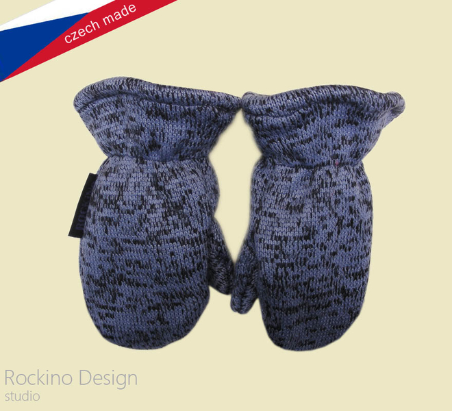 Dětské rukavičky (10-24 měsíců) ROCKINO ze svetroviny vzor 1753 vel. 1 modré