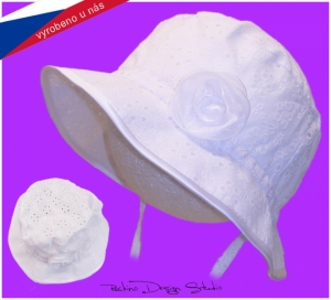 Dievčenský, dámsky klobúk ROCKINO veľ. 48,54,56 vzor 3820 - biely