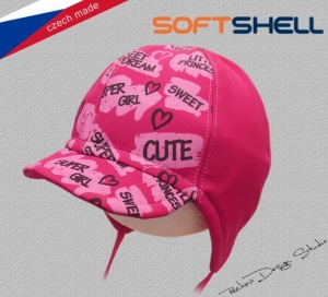 Detská softshellová čiapka ROCKINO veľ. 46,48,50 vzor 5024 - ružová