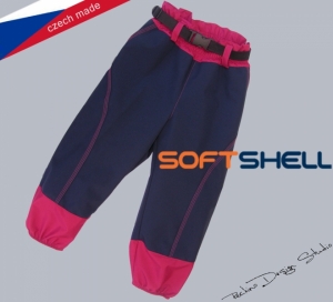Dětské softshellové zateplené kalhoty ROCKINO vel. 128,134,140 vzor 8160 - modrorůžové