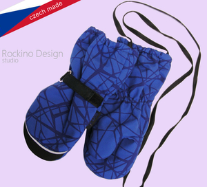 Softshellové rukavice ROCKINO veľ. 1 vzor 6312 modré s tmavomodrým žíhaním