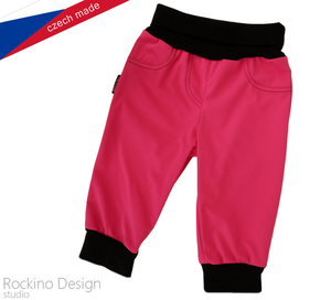 Softshellové nohavice ROCKINO - Hustey veľ. 68,74,80 vzor 8264 - ružovočierne