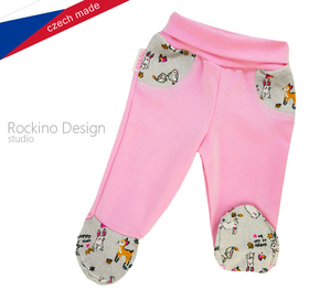 Dupačkové nohavičky ROCKINO vzor 8413 vel. 56,62,68,74 - ružové zvieratká