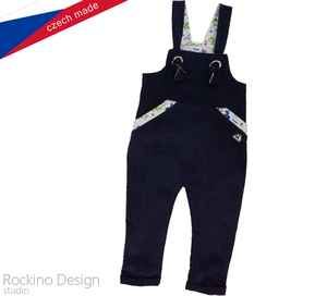 Detské nohavice s trakmi ROCKINO - Hustey veľ. 74,80,86,98 vzor 8528 - tmavomodré