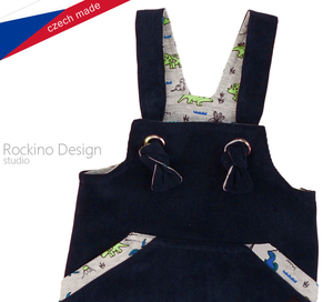 Dětské kalhoty s laclem ROCKINO - Hustey vel. 74,80,86,98 vzor 8528 - tmavěmodré