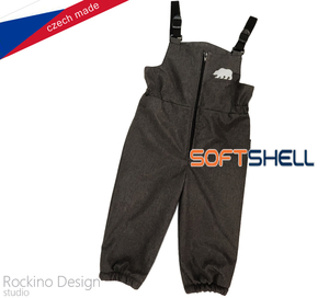 Detské softshellové zateplené nohavice ROCKINO s trakmi veľ. 98,104 vzor 8728 - sivé žíhané