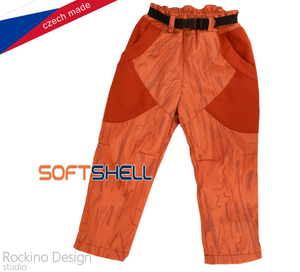 Detské softshellové zateplené nohavice ROCKINO - Hustey veľ. 98,104 vzor 8729 - hrdzavé