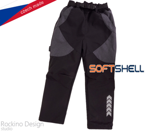 Detské softshellové zateplené nohavice ROCKINO veľ. 110,116,122 vzor 8591 - čierne