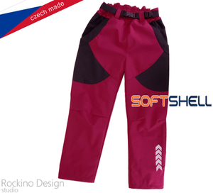 Detské softshellové zateplené nohavice ROCKINO veľ. 110,122 vzor 8589 - ružové