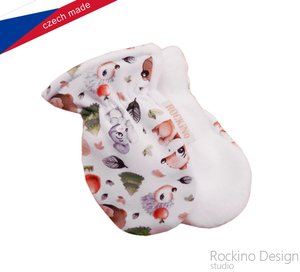 Detské rukavičky (0-10 mesiacov) ROCKINO vzor 6365 veľ.0 biele