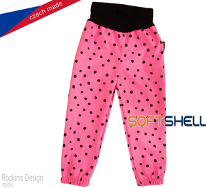 Dětské softshellové kalhoty ROCKINO tenké vel. 110,116,122 vzor 8891 - růžové