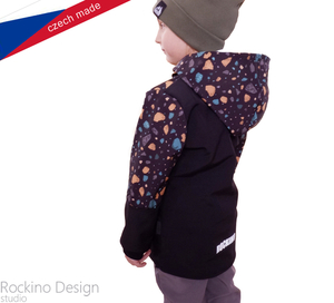 Softshellová detská bunda Rockino veľ. 116,122 vzor 8808 - čierna kamene