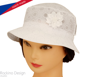 Dívčí, dámský klobouk ROCKINO vel. 48,50,52,54,56 vzor 3351 - bílý