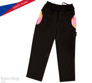 Dětské softshellové kalhoty ROCKINO vel. 92,98,104 vzor 8884 - černé (LOVE)