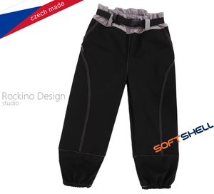 Detské softshellové zateplené nohavice ROCKINO veľ. 98,104 vzor 8467 - čierne