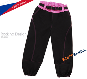 Detské softshellové zateplené nohavice ROCKINO veľ. 92,98 vzor 8449 - čiernoružové