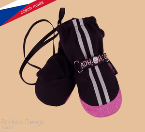 Softshellové rukavice ROCKINO vel. 3,4 vzor 6322 černorůžové