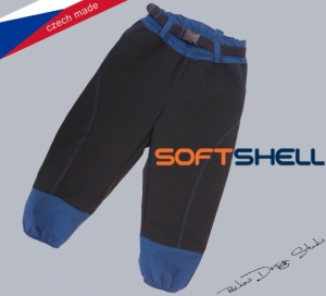 Detské softshellové zateplené nohavice ROCKINO veľ. 92,98,104,110,116,122 vzor 8156 - čiernomdré