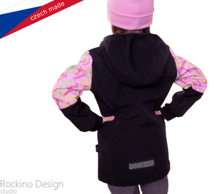 Softshellová detská bunda Rockino veľ. 128,134,140,146 vzor 8800 - čierna