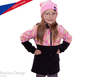 Softshellová detská bunda Rockino veľ. 128,134,140,146 vzor 8800 - čierna