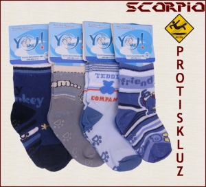 Chlapecké ponožky SCORPIO 02 protiskluzové, velikost 20/22 - 4 PÁRY