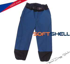 Detské softshellové zateplené nohavice ROCKINO veľ. 92,98,104 vzor 8322 - modročierne