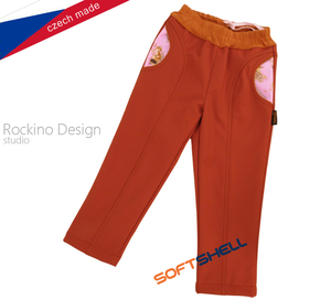 Dětské softshellové kalhoty ROCKINO vel. 86,92,98,104 vzor 8578 - rezavé