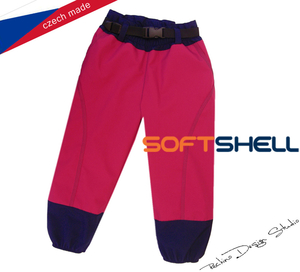 Detské softshellové zateplené nohavice ROCKINO veľ. 98,122 vzor 8202 - ružovomodré