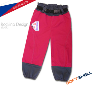 Detské softshellové zateplené nohavice ROCKINO veľ. 92,98,104 vzor 8317 - ružovosivé