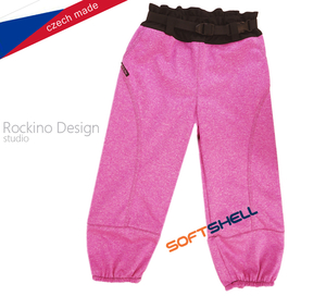 Detské softshellové zateplené nohavice ROCKINO veľ. 110,122 vzor 8450 - ružové