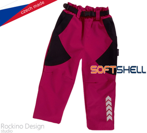 Detské softshellové zateplené nohavice ROCKINO veľ. 104 vzor 8588 - ružové