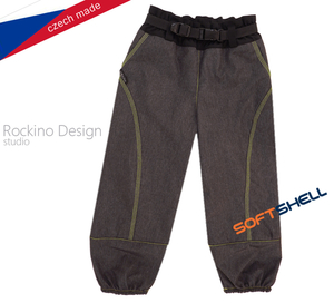 Detské softshellové zateplené nohavice ROCKINO veľ. 92,98,104 vzor 8469 - sivé žíhané
