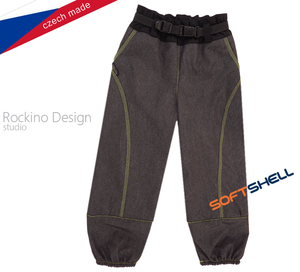 Detské softshellové zateplené nohavice ROCKINO veľ. 122 vzor 8470 - sivé žíhané