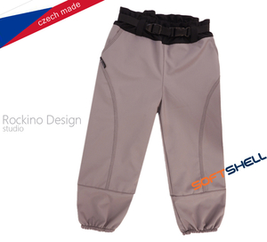 Detské softshellové zateplené nohavice ROCKINO veľ. 92,98,104 vzor 8467 - sivé