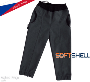 Dětské softshellové kalhoty ROCKINO vel. 92,98 vzor 8859 - šedé žíhané